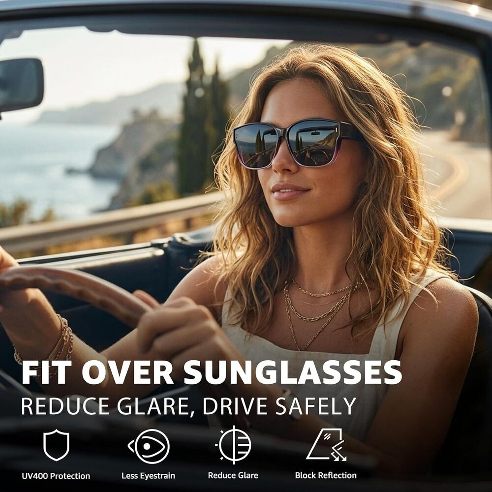 Oversized Fit Over Sunglasses for Women, Trendy Wear Over Glasses - Picture 2 of 6